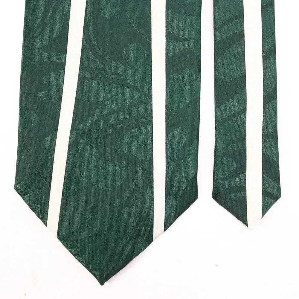 Romario Manzini Tie Mens 60 in Italian Silk Forest Green Statement Wide
